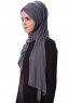 Eslem - Hijab Pile Jersey Gris Oscuro - Ecardin