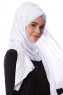Eslem - Hijab Pile Jersey Blanco - Ecardin
