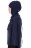 Evren - Chiffon Hijabte Azul Marino