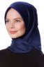 Eylul - Hijab De Rayón Cuadrado Azul Marino