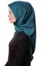 Eylul - Hijab De Rayón Cuadrado Verde Oscuro