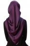 Eylul - Hijab De Rayón Cuadrado Ciruelas