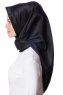 Eylul - Hijab De Rayón Cuadrado Negro