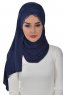 Filippa - Hijab De Algodón Práctico Azul Marino - Ayse Turban