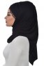 Filippa - Hijab De Algodón Práctico Negro - Ayse Turban