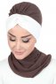 Gill - Hijab Práctico Marrón & Crema