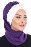 Gill - Hijab Práctico Púrpura & Crema