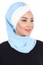 Gill - Hijab Práctico Azul Claro & Crema