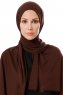 Hande - Hijab De Algodón Marron Oscuro - Gülsoy