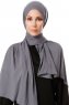 Hande - Hijab De Algodón Gris Oscuro - Gülsoy