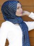 Dounia - Hijab Estampado Azul Marino