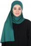 Kaisa - Hijab De Algodón Práctico Verde Oscuro
