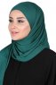 Kaisa - Hijab De Algodón Práctico Verde Oscuro