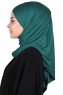 Kaisa - Hijab De Algodón Práctico Verde Oscuro