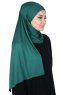 Kaisa - Hijab De Algodón Práctico Verde Oscuro