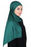 Kaisa - Hijab De Algodón Práctico Verde Oscuro