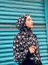 Kenza - Hijab Estampado De Algodón Negro - Mirach