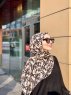 Lamia - Hijab Estampado De Crepe Crema - Mirach