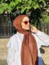 Malala - Hijab Estampado De Algodón Ladrillo