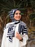 Marwa - Hijab Estampado Crepe Azul Marino
