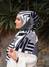 Marwa - Hijab Estampado Crepe Azul Marino