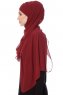 Mehtap - Chiffon Hijab One-Piece Práctico Burdeos