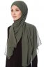 Mehtap - Chiffon Hijab One-Piece Práctico Caqui