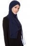 Mehtap - Chiffon Hijab One-Piece Práctico Azul Marino