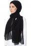 Mehtap - Chiffon Hijab One-Piece Práctico Negro