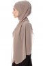 Mehtap - Chiffon Hijab One-Piece Práctico Taupe