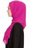Merve Mörk Fuchsia Krep Chiffon Hijab 4A1737c