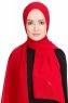 Merve Röd Krep Chiffon Hijab 4A169a
