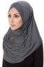 Mia - Hijab Al Amira Gris Oscuro One-Piece - Ecardin
