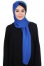 Mikaela - Hijab De Algodón Práctico Azul & Negro