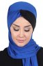 Mikaela - Hijab De Algodón Práctico Azul & Negro