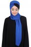 Mikaela - Hijab De Algodón Práctico Azul & Negro