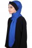 Mikaela - Hijab De Algodón Práctico Azul & Negro