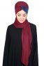 Mikaela - Hijab De Algodón Práctico Burdeos & Azul Marino