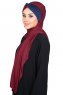 Mikaela - Hijab De Algodón Práctico Burdeos & Azul Marino