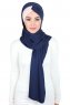 Mikaela - Hijab De Algodón Práctico Azul Marino & Rosa De Antaño