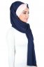 Mikaela - Hijab De Algodón Práctico Azul Marino & Rosa De Antaño