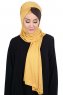 Mikaela - Hijab De Algodón Práctico Mostaza & Marrón