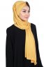 Mikaela - Hijab De Algodón Práctico Mostaza & Marrón