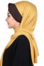 Mikaela - Hijab De Algodón Práctico Mostaza & Marrón