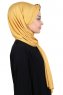 Mikaela - Hijab De Algodón Práctico Mostaza & Marrón