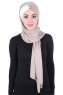 Mikaela - Hijab De Algodón Práctico Taupe & Crema