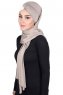 Mikaela - Hijab De Algodón Práctico Taupe & Crema