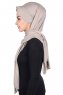 Mikaela - Hijab De Algodón Práctico Taupe & Crema