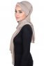 Mikaela - Hijab De Algodón Práctico Taupe & Rosa De Antaño