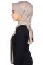 Mikaela - Hijab De Algodón Práctico Taupe & Rosa De Antaño
